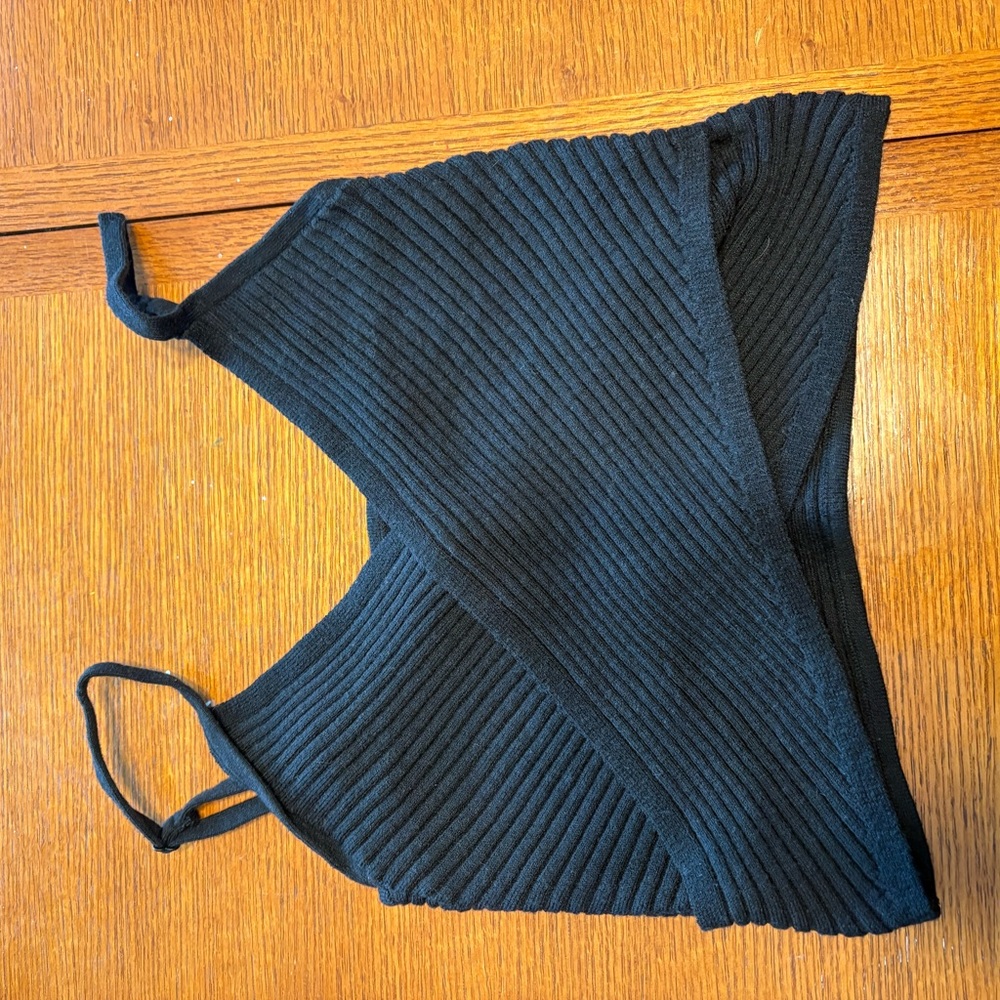 Aerie Black Ribbed Top